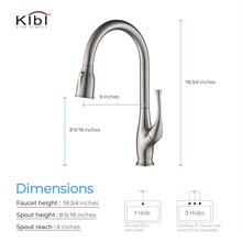 Load image into Gallery viewer, KIBI Cedar Single Handle High Arc Pull Down Kitchen Faucet