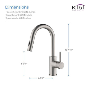 Luxe Single Lever Handle High Arc Pull Down Kitchen Faucet