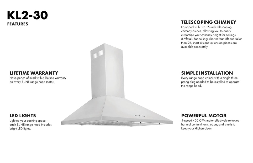 ZLINE Convertible Vent Wall Mount Range Hood in Stainless Steel