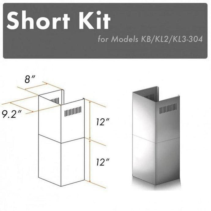 ZLINE 2-12 in. Short Chimney Pieces for 7 ft. to 8 ft. Ceilings (SK-KB/KL2/KL3)