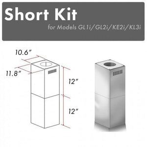 ZLINE 2-12 in. Short Chimney Pieces for 7 ft. to 8 ft. Ceilings (SK-GL1i/GL2i/KE2i/KL3i)