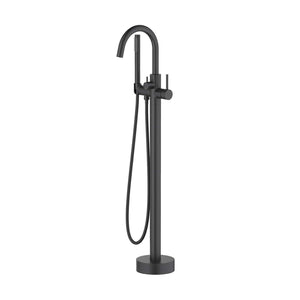 Circular Single Handle Floor Mounted Freestanding Tub Filler With Hand Shower (NEW)