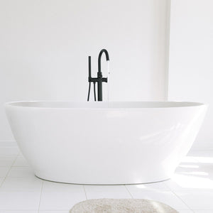 Circular Single Handle Floor Mounted Freestanding Tub Filler With Hand Shower (NEW)