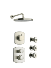 Load image into Gallery viewer, Novello Thermostatic Shower With 3/4&quot; Ceramic Disc Volume Control, 3-way Diverter And 3 Body Jets