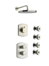 Load image into Gallery viewer, Novello Thermostatic Shower With 3/4&quot; Ceramic Disc Volume Control, 3-way Diverter And 4 Body Jets
