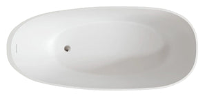 Mandia 67" Eco-Lapistone Freestanding Bath Tub with Integrated Overflow