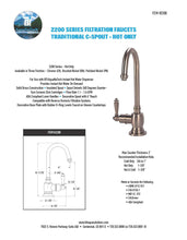 Load image into Gallery viewer, BTI Aqua-Solutions Traditional C Spout Hot Only Filtration Faucet with Digital Instant Hot Water Dispenser