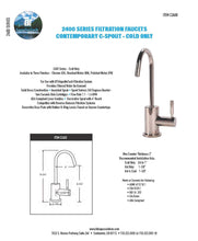 Load image into Gallery viewer, BTI Aqua-Solutions  Contemporary C-Spout Hot Only Filtration Faucet