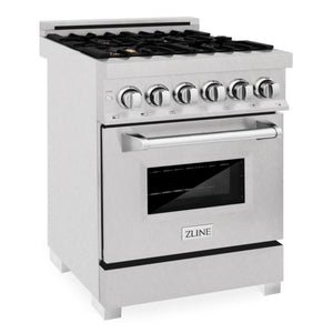 ZLINE 24" 2.8 cu. ft. Dual Fuel Range with Gas Stove and Electric Oven in DuraSnow® Stainless Steel