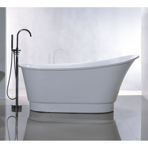 Vanity Art 67" Freestanding Acrylic Modern Bathtub with Chrome Finish