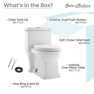 Voltaire One Piece Elongated Toilet Dual Flush 1.1/1.6 GPF By Swiss Madison