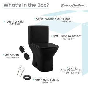 Carre One-Piece Square Toilet Dual-Flush 1.1/1.6 GPF by Swiss Madison