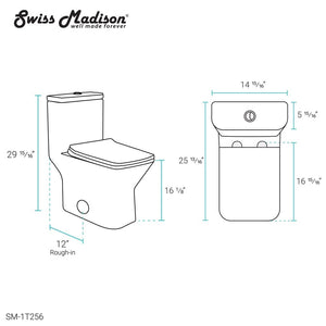 Carre One-Piece Square Toilet Dual-Flush 1.1/1.6 GPF by Swiss Madison