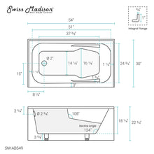 Load image into Gallery viewer, Voltaire 54&quot; X 30&quot; Left-Hand Drain Alcove Bathtub with Apron