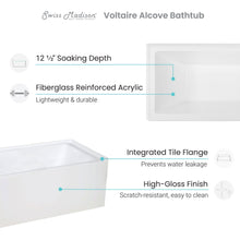 Load image into Gallery viewer, Voltaire 48&quot; X 32&quot; Left-Hand Drain Alcove Bathtub with Apron