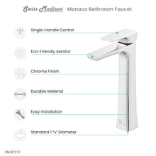 Load image into Gallery viewer, Monaco Single Hole, Single-Handle, High Arc Bathroom Faucet
