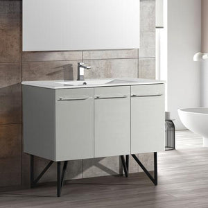 Annecy 48" Single Bathroom Vanity Set in White with Sink and Overflow Included