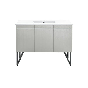 Annecy 48" Single Bathroom Vanity Set in White with Sink and Overflow Included