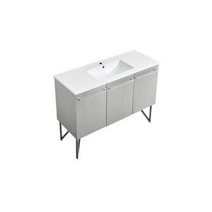 Annecy 48" Single Bathroom Vanity Set in White with Sink and Overflow Included