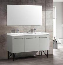 Load image into Gallery viewer, Annecy 60&quot; Double Bathroom Set Vanity in White with Double Bowl Sink Included