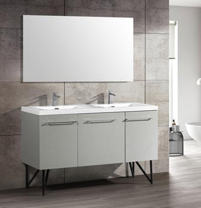 Annecy 60" Double Bathroom Set Vanity in White with Double Bowl Sink Included
