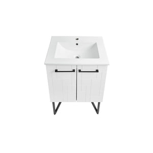 Annecy 24" Bathroom Vanity Set in Mondrian White with Sink Included