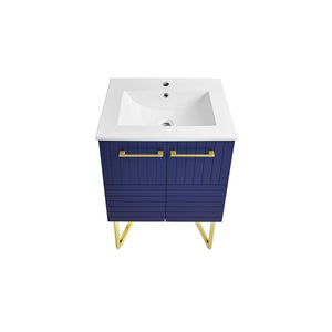 Annecy 24" Bathroom Vanity in Granger Blue with Sink Included
