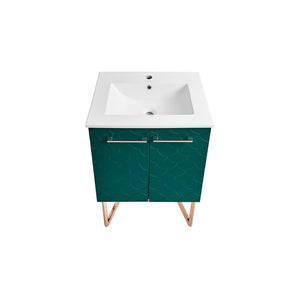 Annecy 24" Bathroom Vanity Set in Barracuda Teal with one Shelf and Sink Included