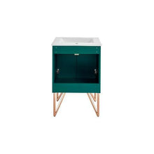 Load image into Gallery viewer, Annecy 24&quot; Bathroom Vanity Set in Barracuda Teal with one Shelf and Sink Included