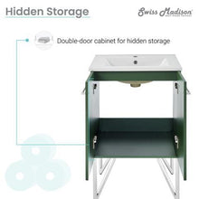 Load image into Gallery viewer, Annecy 24&quot; Bathroom Vanity Set in Atlas Green with Sink Included