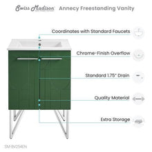 Load image into Gallery viewer, Annecy 24&quot; Bathroom Vanity Set in Atlas Green with Sink Included