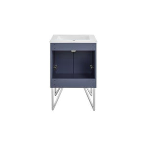 Aberdeen 30 In. Blue Limestone Countertop with Oil-Rubbed Bronze Pulls and Knobs Vanity