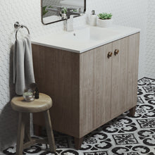 Load image into Gallery viewer, Eclair 36&quot; Bathroom Vanity Set in Oak with Dual Shelfs, Sink and Overflow Included