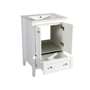 Cannes 24" Single Free-Standing Bathroom Vanity with Sink Included in White