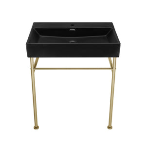 Claire 30" Console Sink Black Basin Black Legs