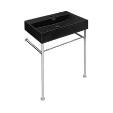 Load image into Gallery viewer, Claire 24&quot; Console Sink Black Basin Chrome Legs