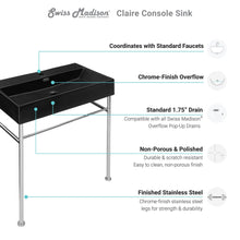 Load image into Gallery viewer, Claire 30&quot; Console Sink Black Basin Black Legs