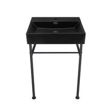 Load image into Gallery viewer, Claire 24&quot; Console Sink Black Basin Chrome Legs