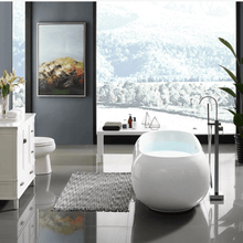 Load image into Gallery viewer, PLAISIR 63&quot; Freestanding Fiberglass reinforced Acrylic Bathtub by Swiss Madison
