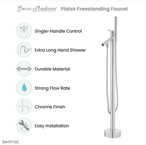 Plaisir Freestanding Bathtub Faucet in CHROME