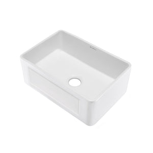 Delice 24" x 18" Ceramic Reversible Farmhouse Kitchen Sink in White