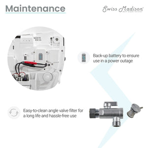 ﻿﻿﻿Avancer Intelligent Tankless Elongated Toilet and Bidet, Touchless Vortex™ Dual-Flush 1.1/1.6 gpf