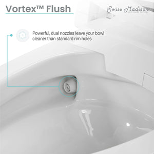 ﻿﻿﻿Avancer Intelligent Tankless Elongated Toilet and Bidet, Touchless Vortex™ Dual-Flush 1.1/1.6 gpf