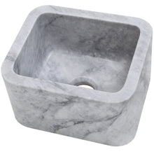 Load image into Gallery viewer, NKS 18-inch Single Bowl Carrara White Marble Bar Sink