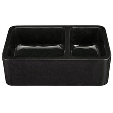 Load image into Gallery viewer, Reversible 60/40 Kitchen Sink in Black Granite with Chiseled or Polish Apron