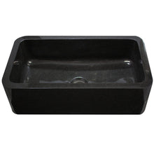 Load image into Gallery viewer, Single Bowl Kitchen Sink in Absolute Black Granite with Polished Apron