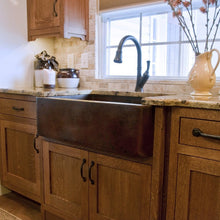 Load image into Gallery viewer, Open Farmhouse Copper Kitchen Sink