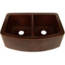 Load image into Gallery viewer, Double Bowl Copper Kitchen Sink