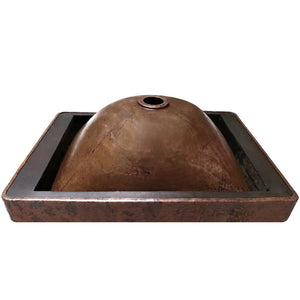Rectangular Copper Drop-In Bath Sink in Antique
