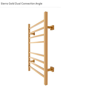 Sierra Towel Warmer, Gold, Dual Connection, 8 Bars